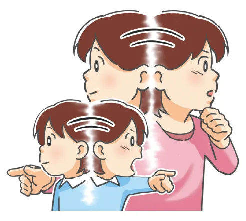 親が子に交通ルールを教える様子